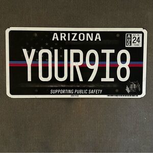 YOUR918 Az Public Safety License personalized license plate.